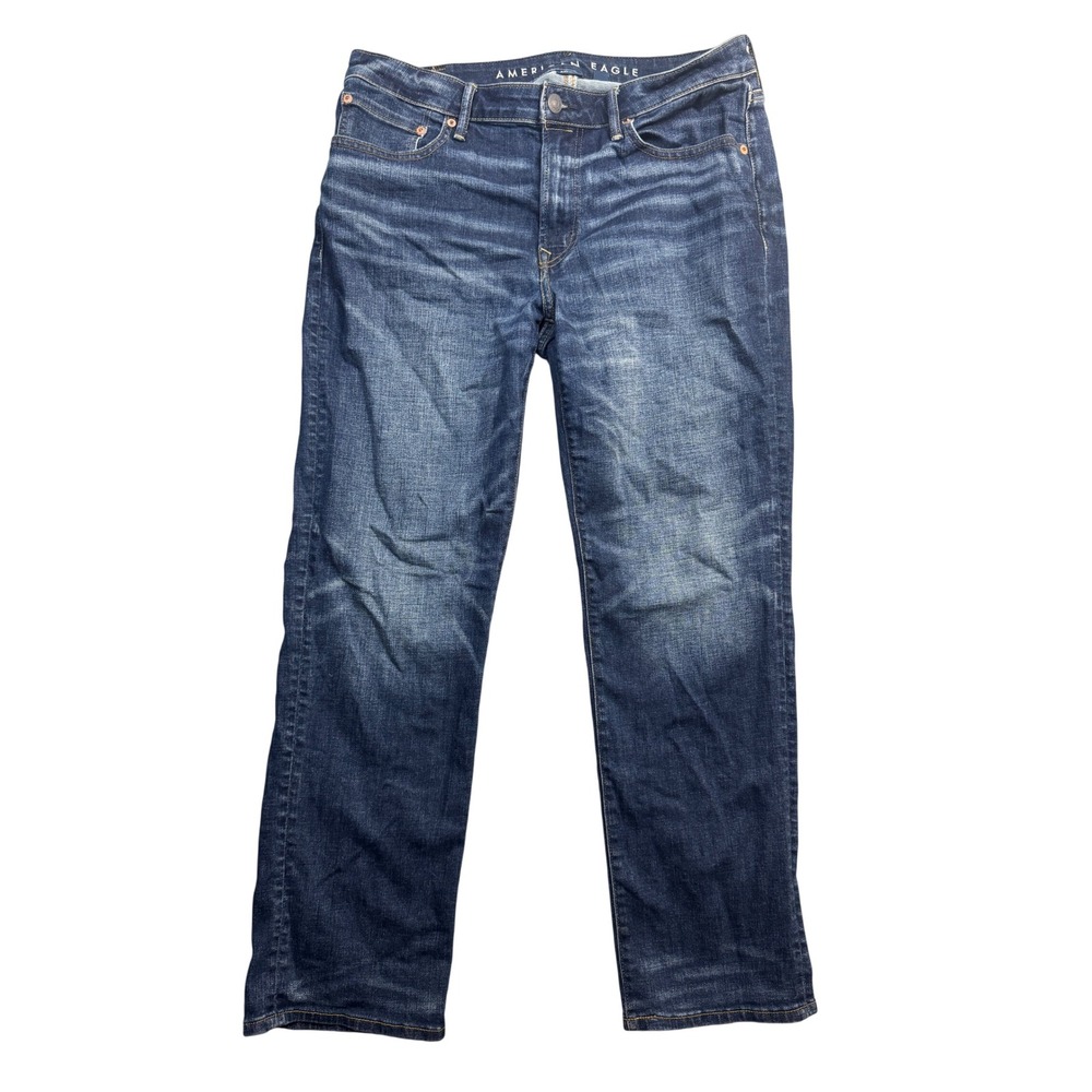 American Eagle Mens AirFlex Original Straight Leg Jeans Dark Wash 34x30